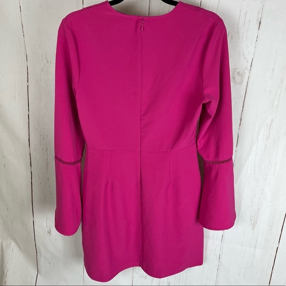 Charles Henry Pink mini dress with long bell sleeves. Medium - Picture 6 of 10